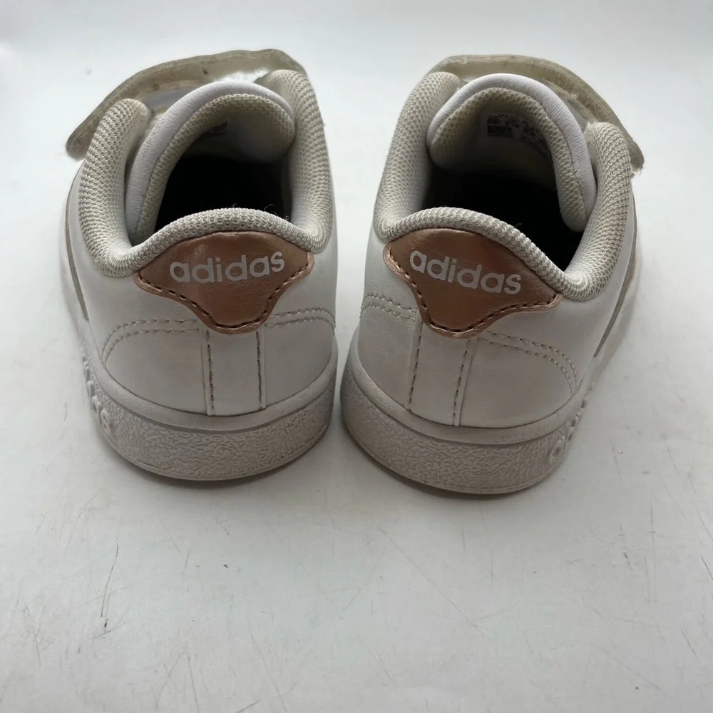 Adidas Baseline CMF INF girls white pink sneakers size 6C